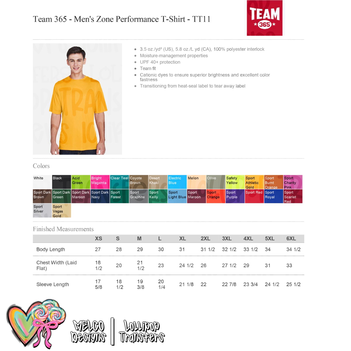 Blank Tee -- Team 365 Zone Performance Short Sleeve -- TT11