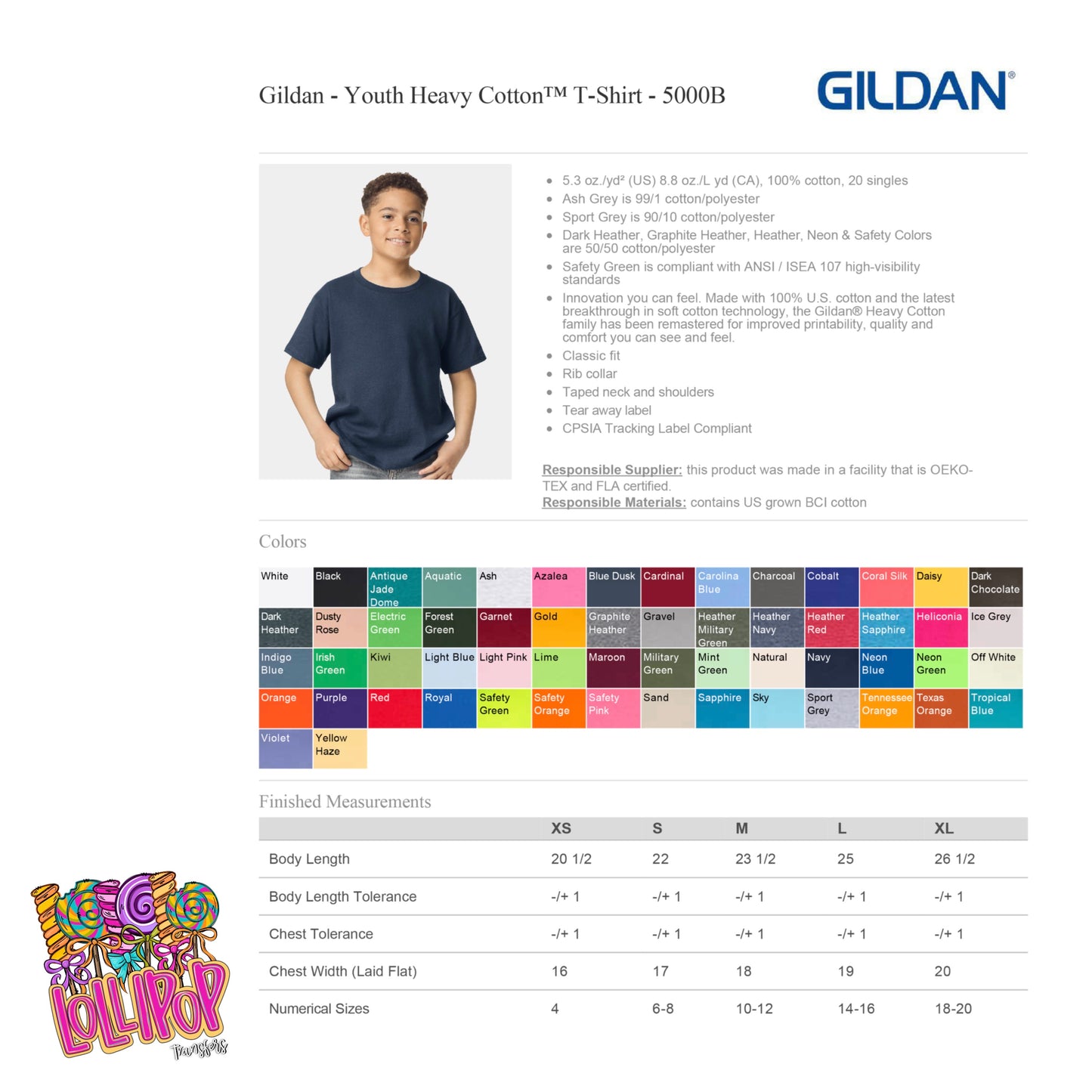 Blank Tee -- Gildan Unisex Heavy Cotton Short Sleeve -- 5000B Youth
