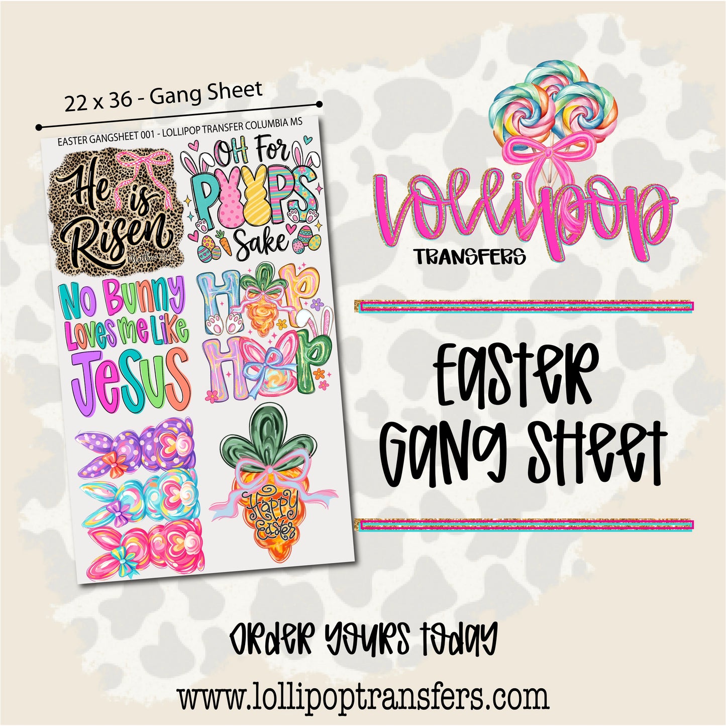 Easter Gang Sheet 22x36 -  EASTER001
