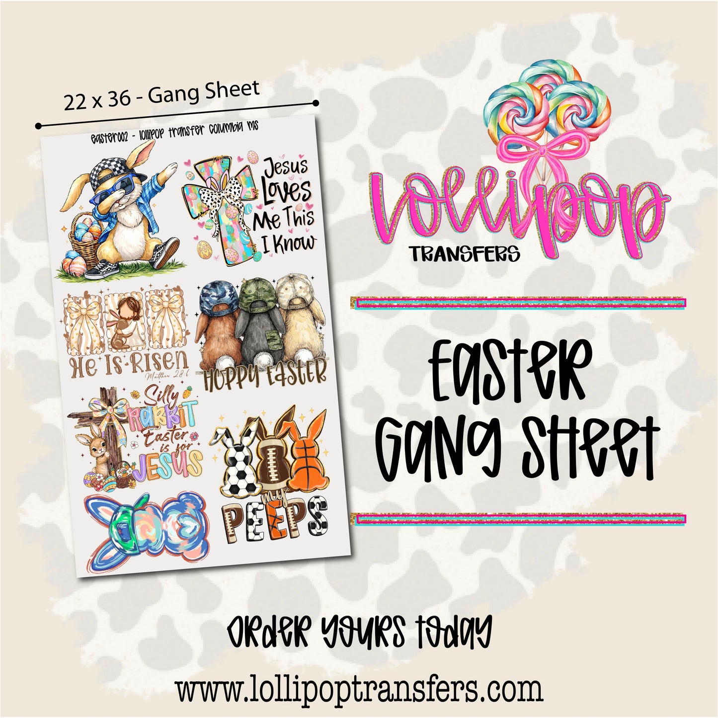 Easter Gang Sheet 22x36 -  EASTER002
