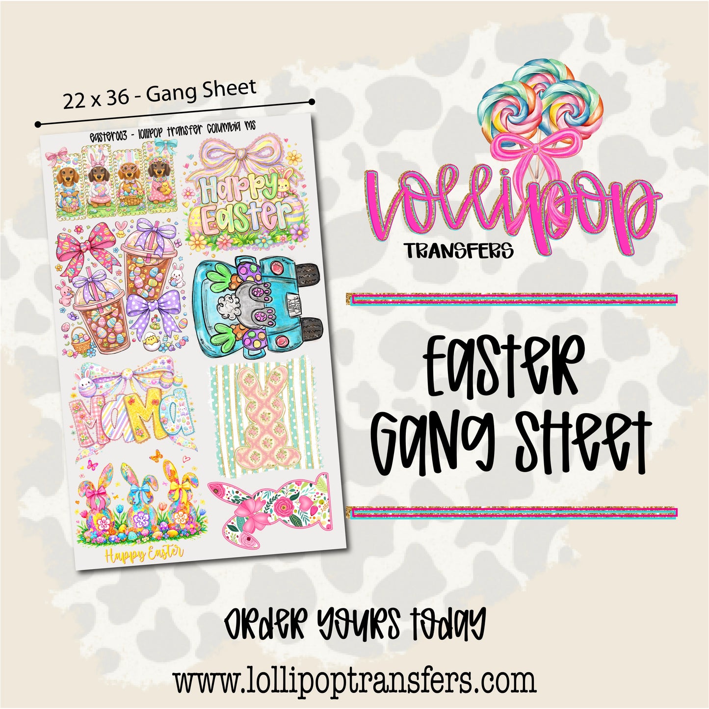 Easter Gang Sheet 22x36 -  EASTER003
