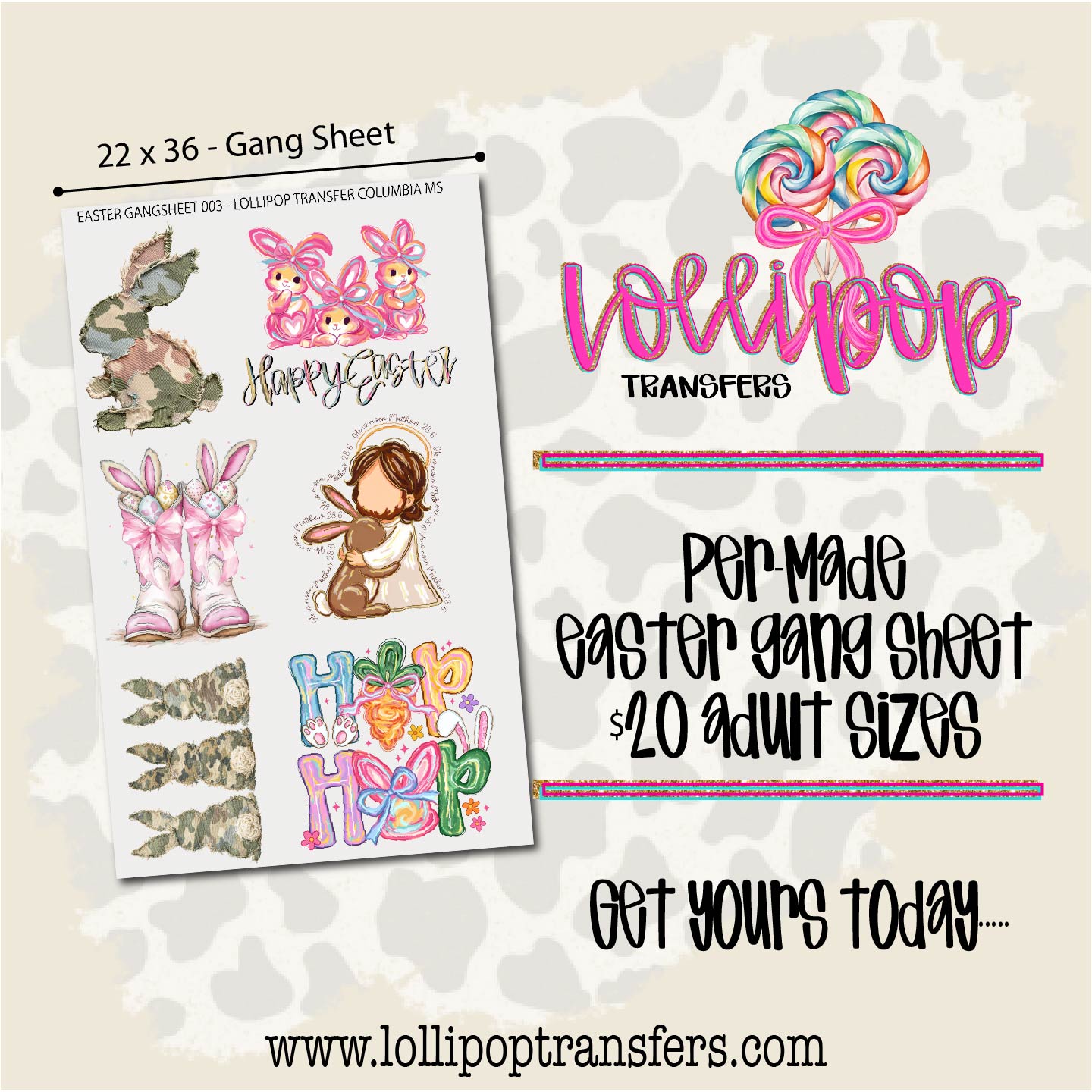 Easter Gang Sheet 22x36 -  EASTER003