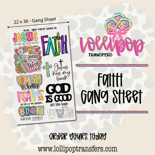 Faith Gang Sheet 22x36 -  FAITH002
