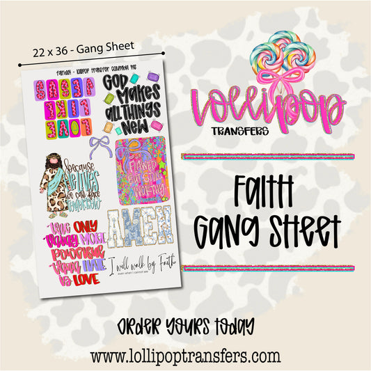 Faith Gang Sheet 22x36 -  FAITH004