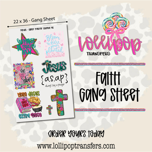 Faith Gang Sheet 22x36 -  FAITH005