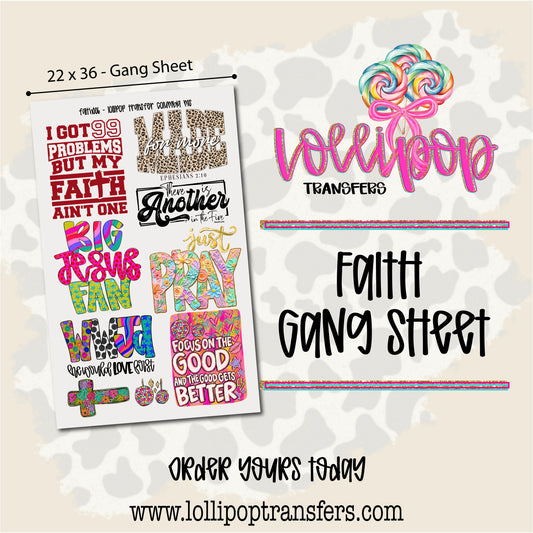 Faith Gang Sheet 22x36 -  FAITH006