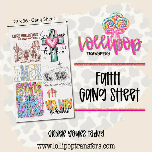 Faith Gang Sheet 22x36 -  FAITH007