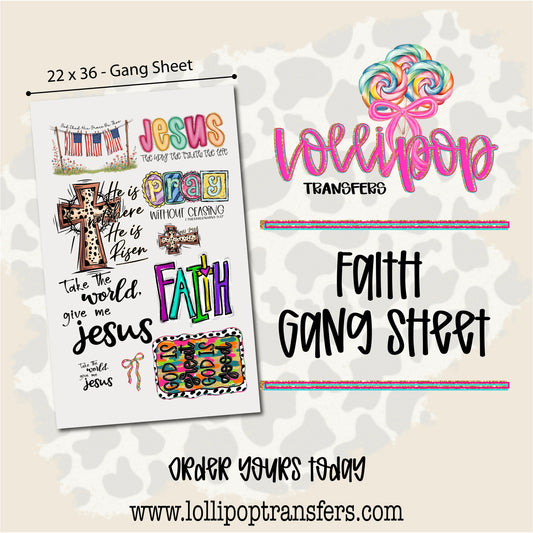 Faith Gang Sheet 22x36 -  FAITH008