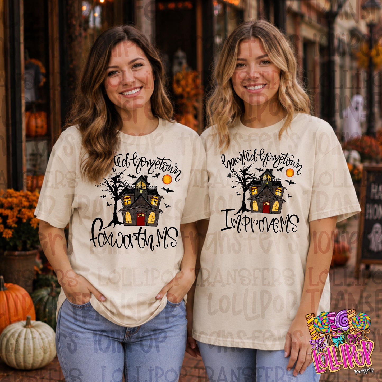 Custom Haunted Hometown Graphic Tee