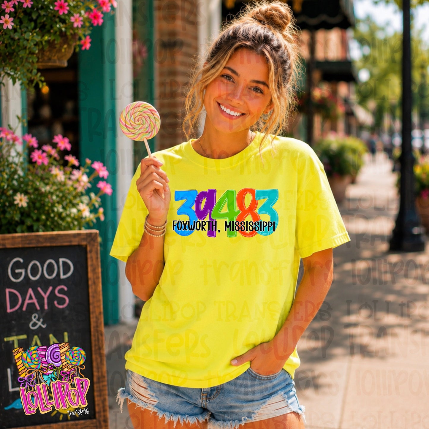Custom Neon Zip Code Graphic Tee