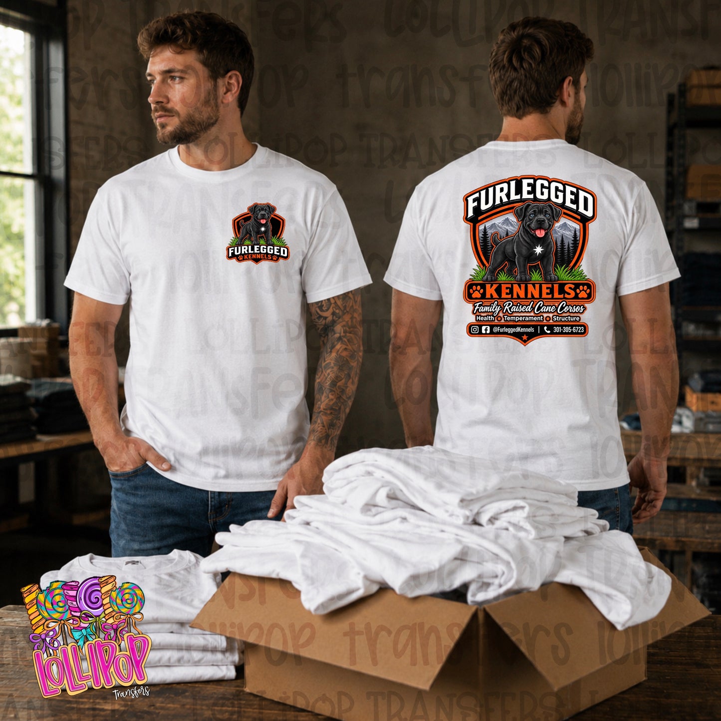 Custom Shirt order for Furlegged Kennels