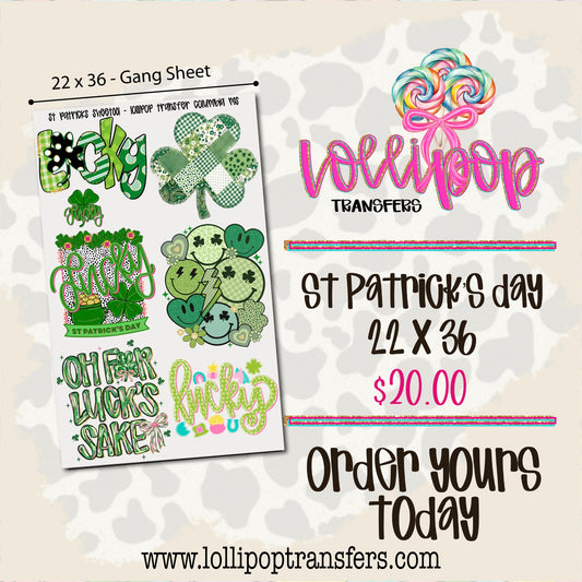 St Patrick's Day Gang Sheet 22x36 -  001