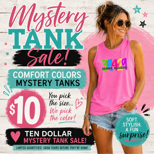 Mystery Tank Sale -  Custom Neon Zip Code Graphic Tank